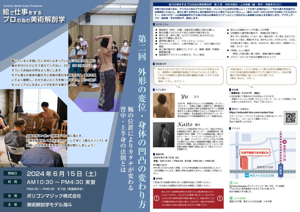2024年6月15日絵を描くプロの為の美術解剖学（東京）第2回